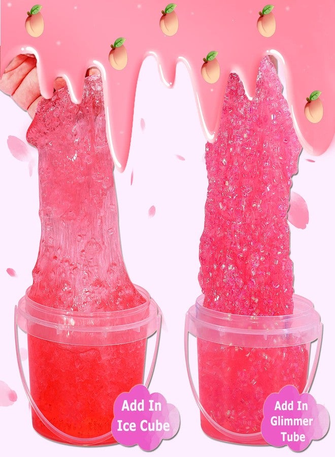 Azeperoy Premade Peach Pink Jelly Cube Glimmer Crunchy Crystal Slime, Includes 6 Sets of Add-ins, Sensory and Tactile Stimulation, Stress Relief, Party Favors for Girls & Boys - Image 5